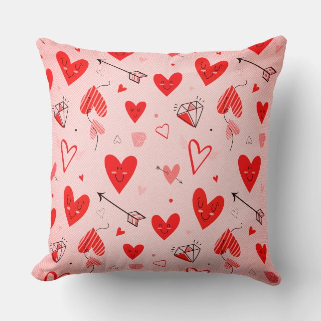 Heart Pattern Pillows: Spreading Love and Awarenes Throw Pillow (Front)