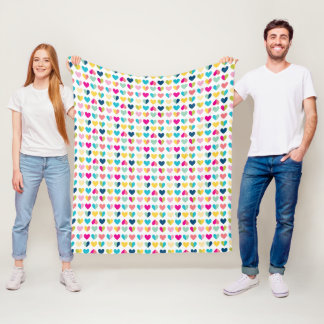 HEART PATTERN pretty modern bright geometric shape Fleece Blanket