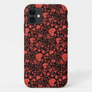 HEART pattern - red love iPhone 11 Case