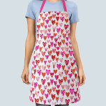 Heart Pattern Red Pink Modern Apron<br><div class="desc">Modern contemporary heart pattern in red, pink and orange. Bright and happy fun design. Original art by Nic Squirrell.</div>