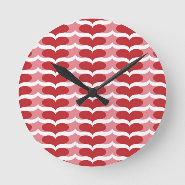 Heart pattern round clock (Front)