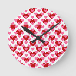 Heart Pattern Round Clock