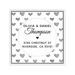 Heart Pattern Self Inking Return Address Stamp