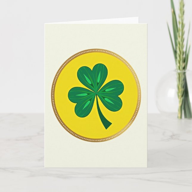 Heart Pattern Shamrock Card (Front)