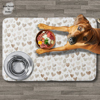 Heart Pattern Soft Beige Watercolor Absorbent Mat