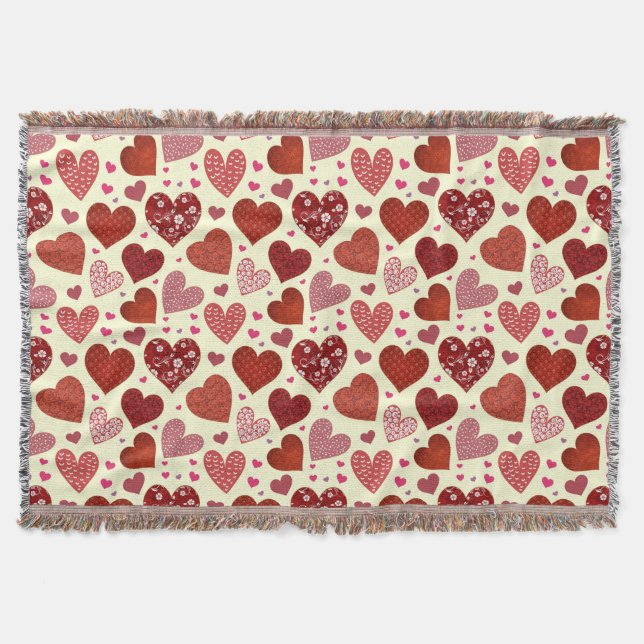 HEART PATTERN THROW BLANKET (Front)