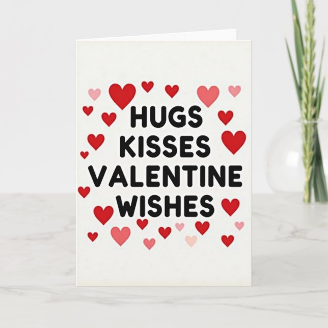Heart Pattern Valentine Card (Front)