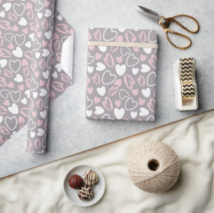 Heart Pattern Valentine Wrapping Paper