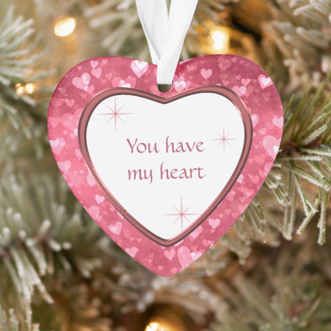 Heart Pattern Valentine You Have My Heart Ornament (Tree)