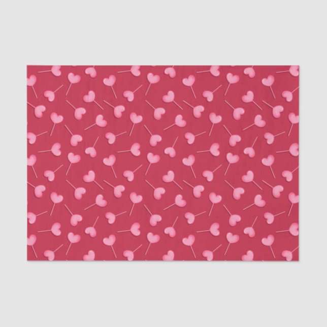 Heart Pattern Valentines Tissue Paper (Front)