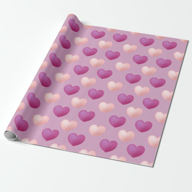 Heart Pattern Wrapping Paper (Unrolled)