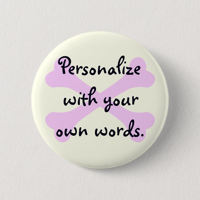 Heart Paw & Crossbones 2 Inch Round Button (Front)