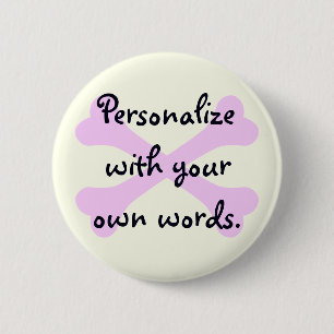 Heart Paw & Crossbones 2 Inch Round Button