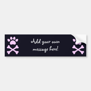 Heart Paw & Crossbones Bumper Sticker