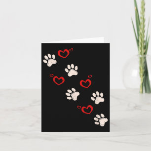 Heart Paw Print Valentines Day Dog Lover Puppy Lov Card