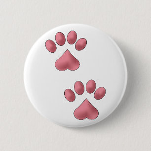 Heart Paws 2 Inch Round Button