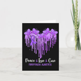 Heart Peace Love Cure Fibromyalgia Awareness Card
