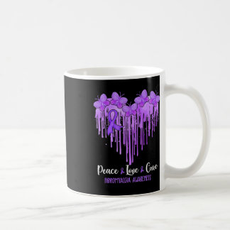 Heart Peace Love Cure Fibromyalgia Awareness  Coffee Mug