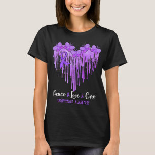 Heart Peace Love Cure Fibromyalgia Awareness T-Shirt