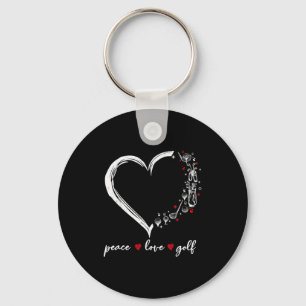 Heart Peace Love Golf Player Srt Lovers Outfit Wom Keychain
