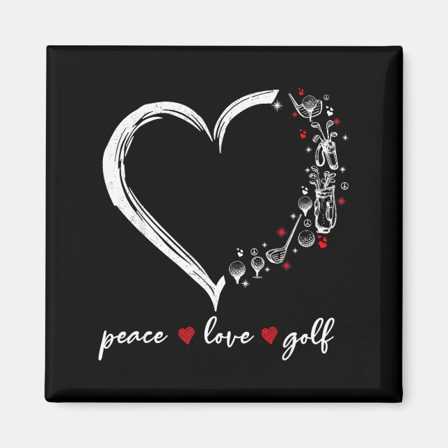 Heart Peace Love Golf Player Srt Lovers Outfit Wom Magnet (Front)