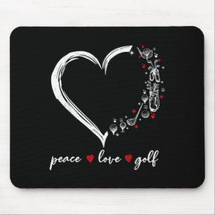Heart Peace Love Golf Player Srt Lovers Outfit Wom Mouse Pad