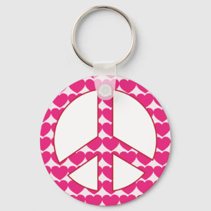 Heart Peace Sign Keychain