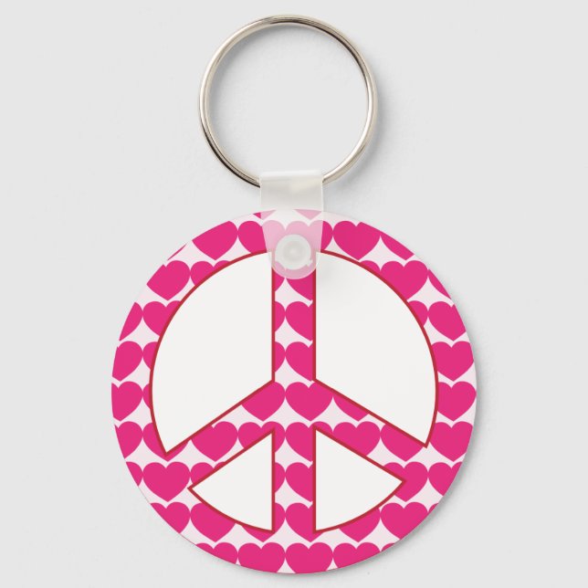 Heart Peace Sign Keychain (Front)