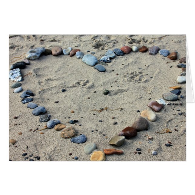 Heart Pebbles in the Sand (Front Horizontal)