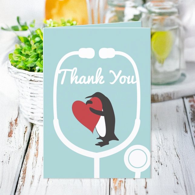 Heart Penguin Docteur et infirmière Carte de remer (Créateur téléchargé)