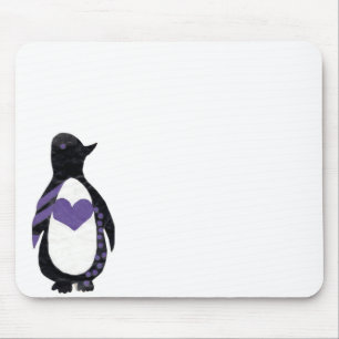 Heart Penguin Mouse Pad