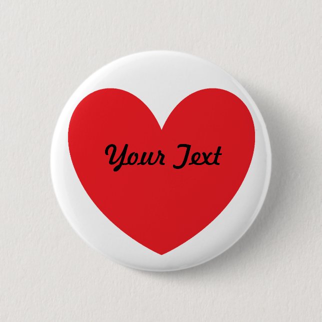 heart personalize 2 inch round button (Front)