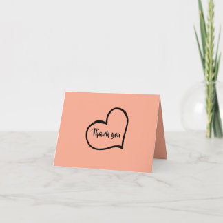 Heart Personalized Folded Thank You Card