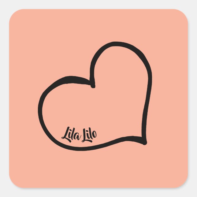 Heart Personalized Stickers (Front)