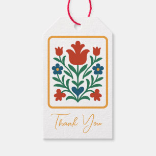 Heart & Petal Floral Folk Art Favor Gift Tags
