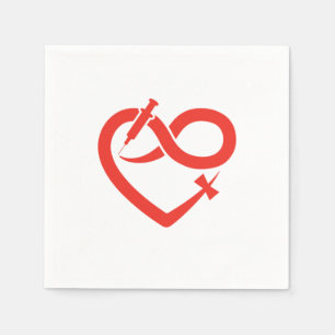Heart Phlebotomy Syringe Phlebotomist Blood Gift Napkin