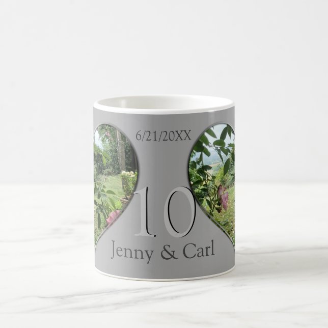 Heart Photo 10,11,20,25th Wedding Anniversary  Coffee Mug (Center)