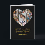 Heart Photo Collage Black Wedding Anniversary Card<br><div class="desc">Celebrate the special moments with your loved one with this Heart Shape Photo Collage design. This customizable picture collage design is perfect for creating a personalized and heartfelt gift featuring cherished moments, creating a visual journey of the precious memories you've shared. Great for birthday, wedding anniversary, Valentine's Day or any...</div>