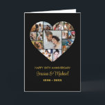 Heart Photo Collage Black Wedding Anniversary Card<br><div class="desc">Celebrate the special moments with your loved one with this Heart Shape Photo Collage design. This customizable picture collage design is perfect for creating a personalized and heartfelt gift featuring cherished moments, creating a visual journey of the precious memories you've shared. Great for birthday, wedding anniversary, Valentine's Day or any...</div>