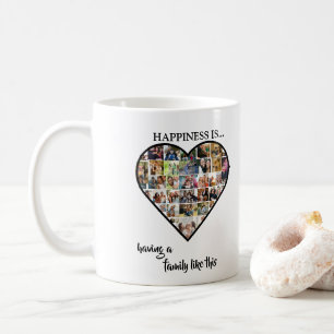 Heart Photo Collage   Happiness is Having a Family Coffee Mug