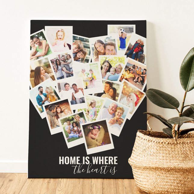 Heart Photo Collage | Home is Where the Heart is Canvas Print (Creator Uploaded)