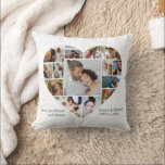 Heart Photo Collage Love Shape Personalized Text Throw Pillow<br><div class="desc">Celebrate the special moments with your loved one with this Heart Shape Photo Collage design. This customizable picture collage design is perfect for creating a personalized and heartfelt gift featuring cherished moments, creating a visual journey of the precious memories you've shared. Great for birthday, wedding anniversary, Valentine's Day or any...</div>