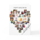 Heart Photo Collage Personalized Script Birthday