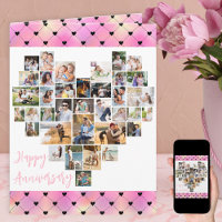 Heart Photo Collage Pink Love Hearts Anniversary