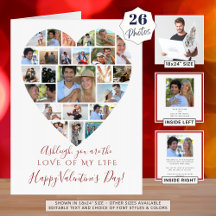Heart Photo Collage Valentines Day Custom Text