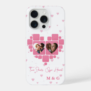 Heart Photo Design & Custom Names   Romantic iPhone 15 Pro Case