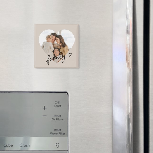Heart Photo Family Magnet – Personalized (In Situ (Fridge))