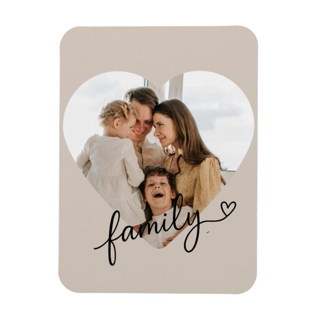 Heart Photo Family Personalized  Magnet (Vertical)
