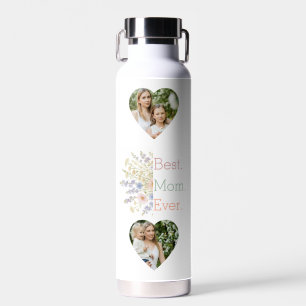 Heart Photo & Floral Design - Perfect Mother's Day Water Bottle
