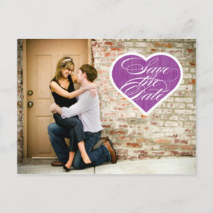 Heart Photo Save the Date Postcard